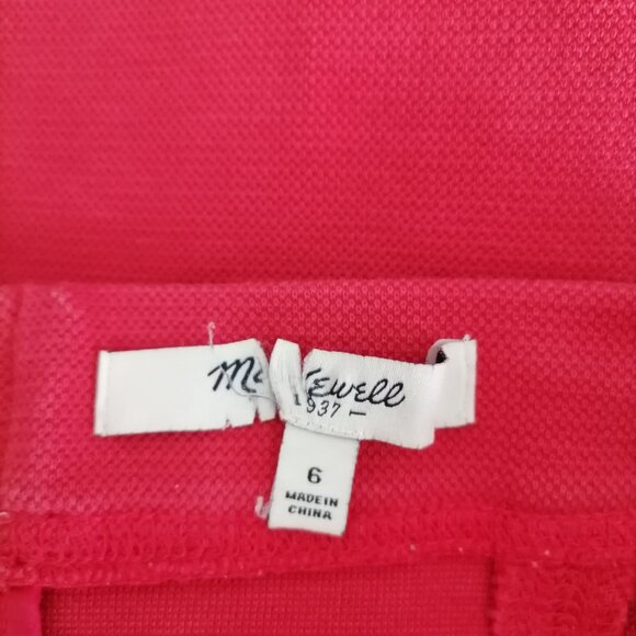 Madewell Womens Red Back Zip Flared Skater Short Skirts Size 6 - Picture 5 of 7